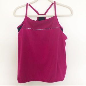 Nike Magenta Dri-Fit Workout Tank with Bra Large